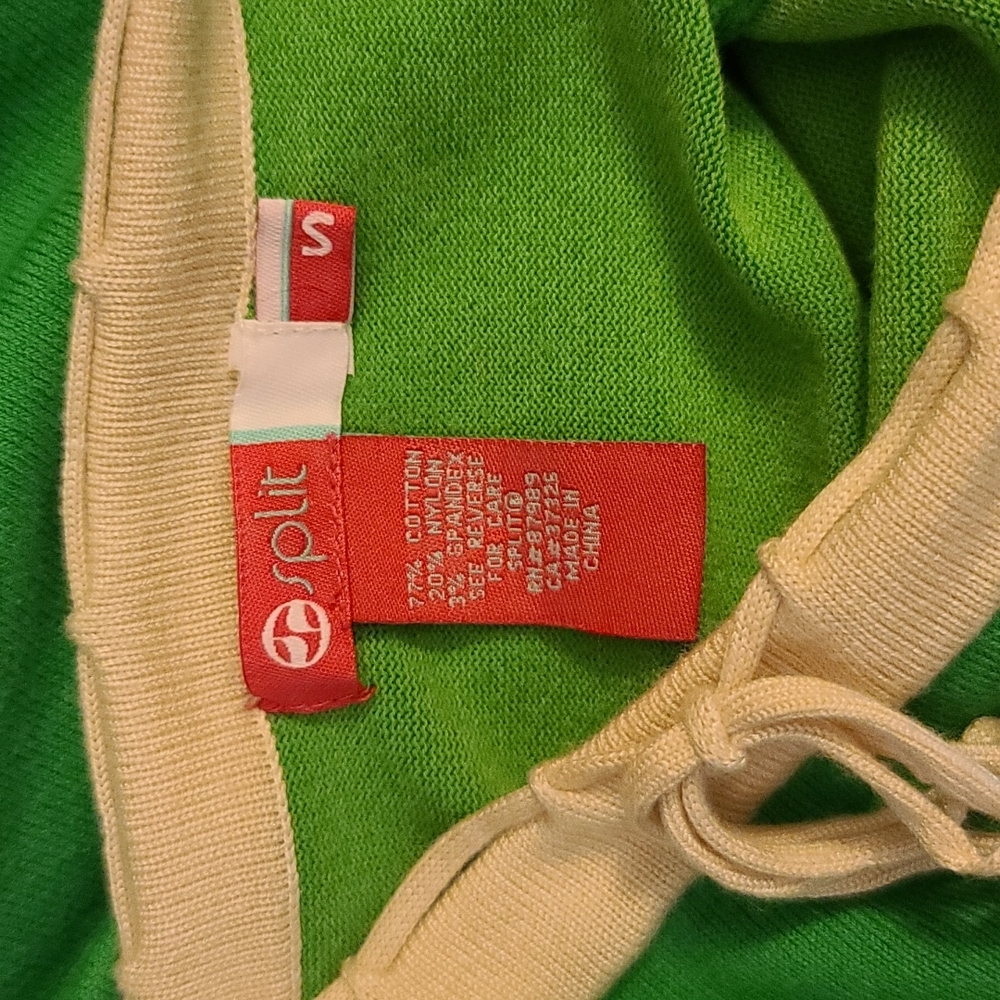 SPLIT Green Knit Sweater Dress sz Small - Picture 6 of 7